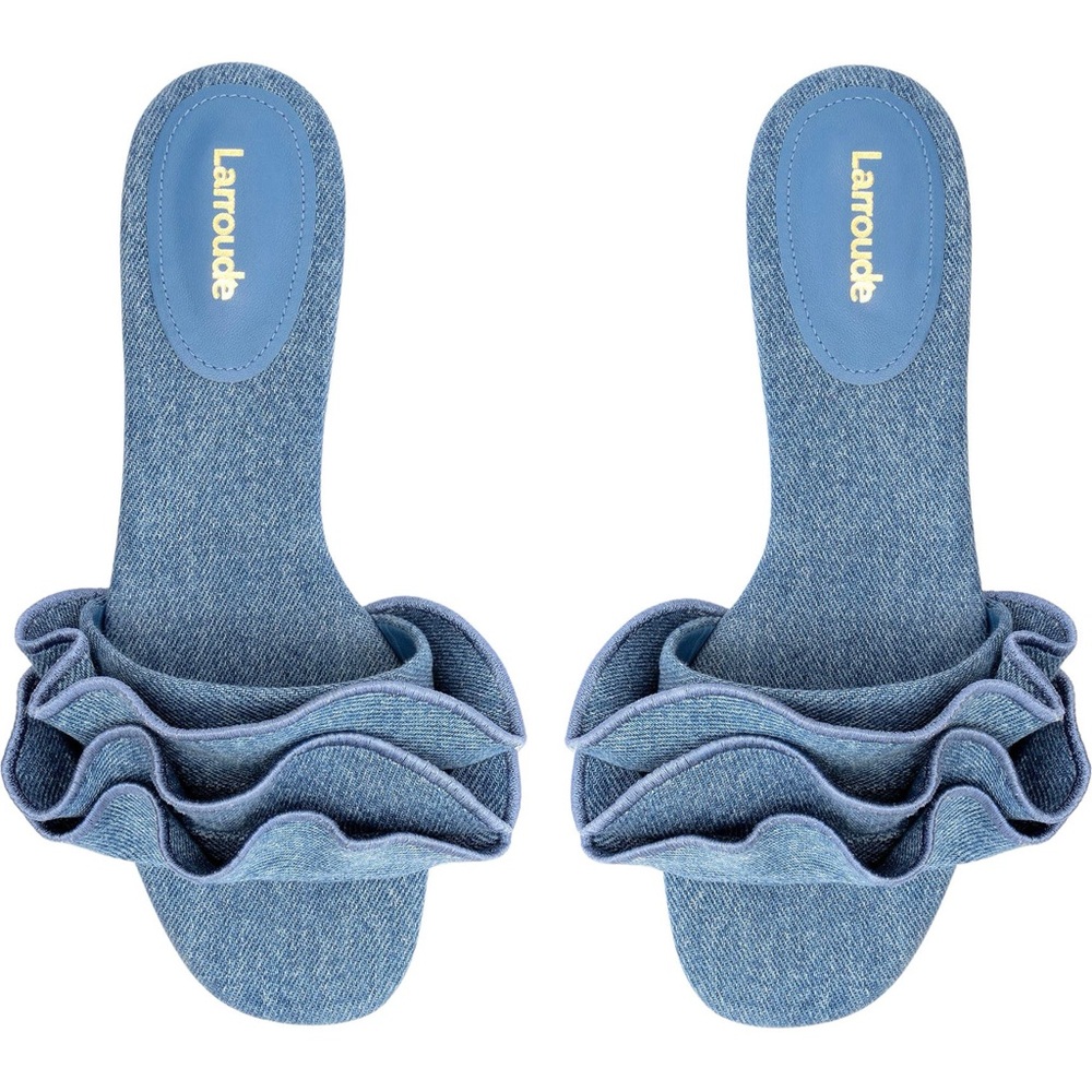 LARROUDÉ Ivy Ruffle Slide Sandals - Picture 3 of 9